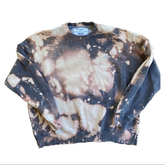 Champion Bleach Dyed Tik Tok Trend Crewneck - Picture 2 of 10